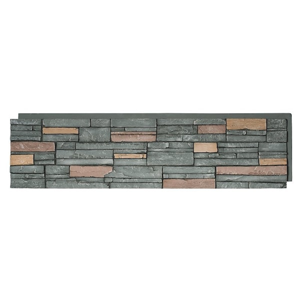 Durakwik Stone Siding Panel, 13 in L, 48 in W, 2 in Thick, Interlocking Edge, Stacked Stone Profile, 4PK 310YHP - main