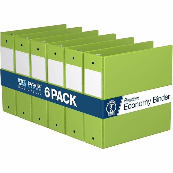 Davis Group Premium Economy, Round Ring, Binder, (Lime Green, 3"), PK6 2314-24-06 - main