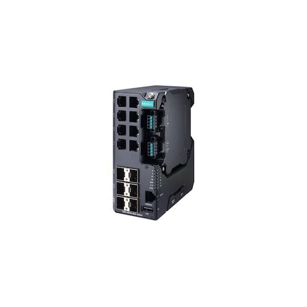 Moxa Managed Gigabit Ethernet switch with 8 10/100BaseTX ports, 4 100/1000B EDS-4014-4GS-2QGS-HV - main