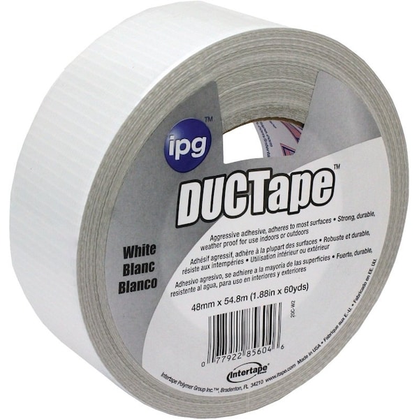 Intertape Duct Tape, 60 yd L, 188 in W, Cloth Backing, White 20C-W2 - main