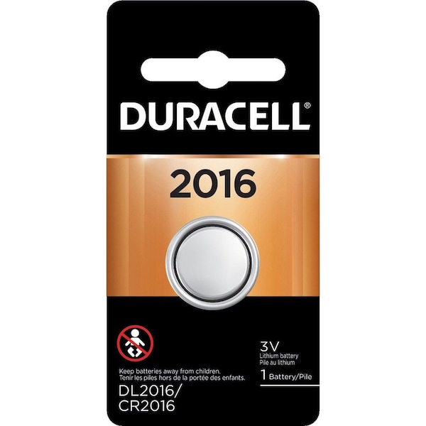 Duracell Coin Cell Lithium 3V Battery - DL2016 - For Multipurpose - 3 V DC - 1 Each DL2016BPK - main
