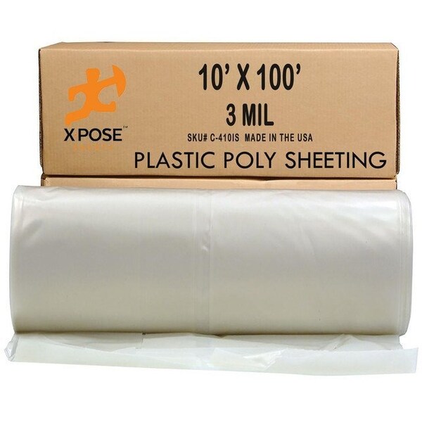 Xpose Safety Tarp, 10 ft x 100 ft, 3.4 mil, Black, Polyethylene B-410IS-X - main