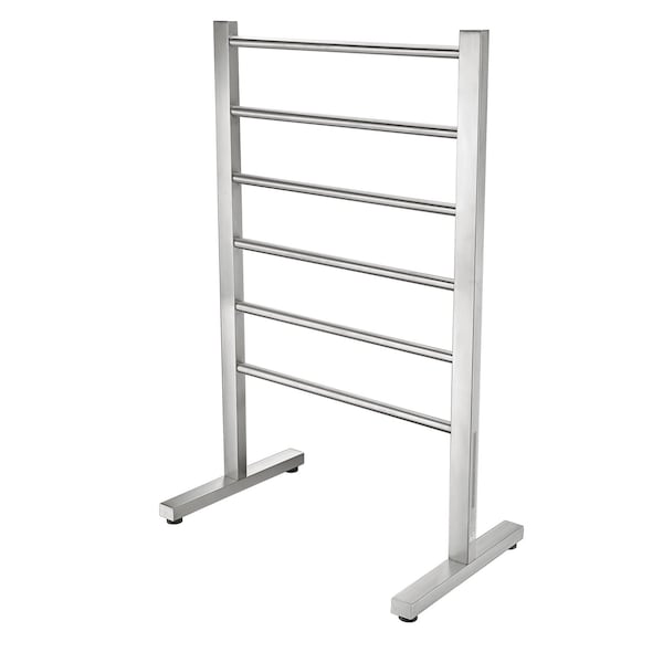 Anzzi Riposte 6-Bar Floor Mounted Towel Warmer Rack, Brushed Nickel TW-AZ102BN - main