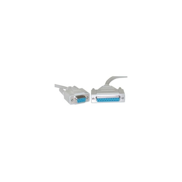 Cable Wholesale Null Modem Cable, DB9 Female to DB25 Female, 8 Conductor, 6 foot 10D1-21406 - main