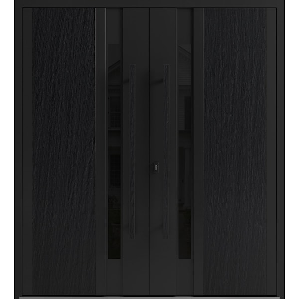 Vdomdoors Aluminum Double Doors Dekton 0163 Ardesia Nero Entry Door Painted (W72xH96) Left hand Outswing DEKTON0163DEXD-ARD-W72xH96-LH-O - main