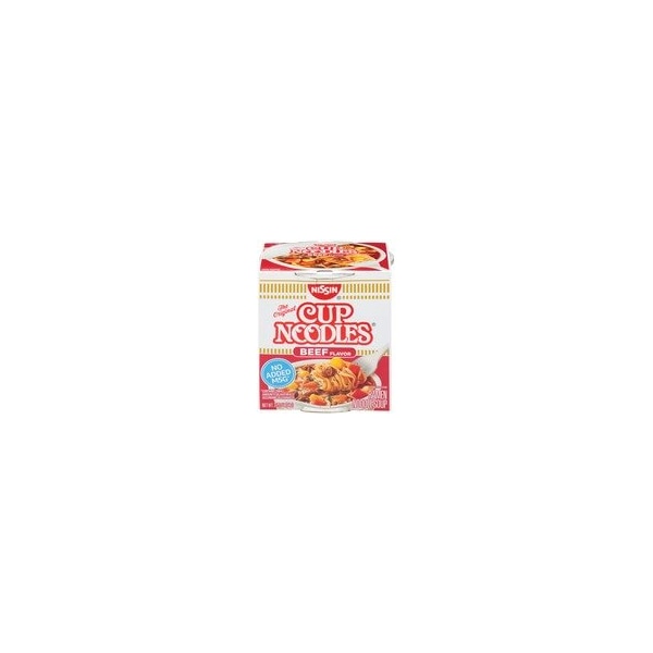 Nissin Foods Top Ramen Beef Flavor Cup Noodles, Noodles, Beef, 2.25 oz, 12PK 23001 - main