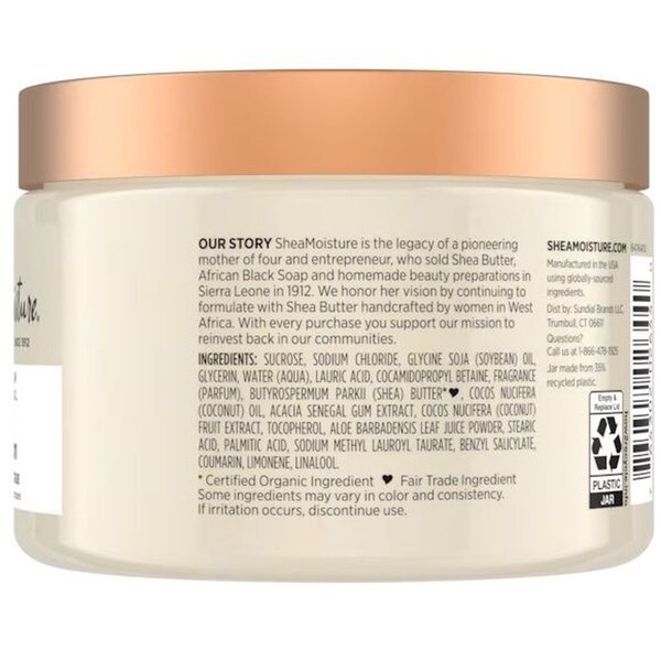 Shea Moisture 100 Percent Virgin Coconut Oil Daily Hydration Shea Sugar Scrub, 12 Fluid Ounce 2264 - main