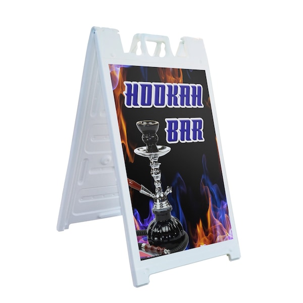 Signmission Hookah Bar, A-Frame & 2 Decals Installed, Heavy-Duty Plastic Frame SBHD-D-2436-Hookah Bar - main