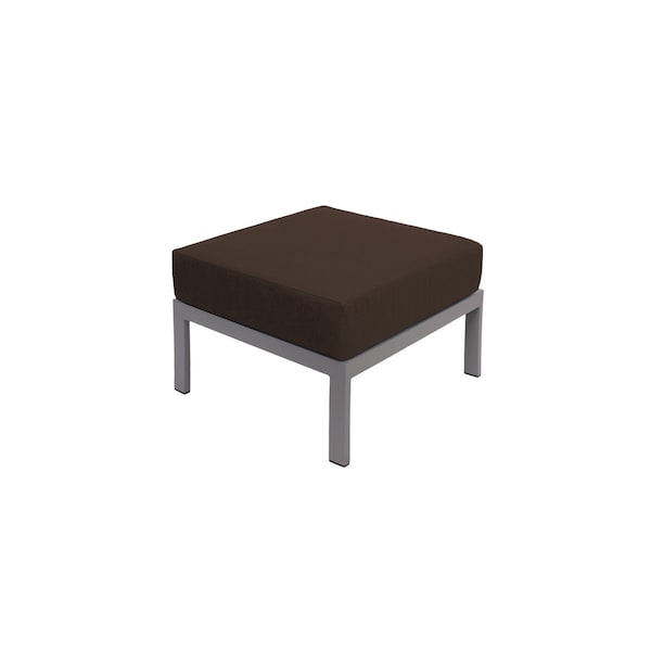 Bfm Seating Belmar Outdoor Ottoman with Sunbrella Cushion, Soft Gray Frame PH6106SG-57014 - main