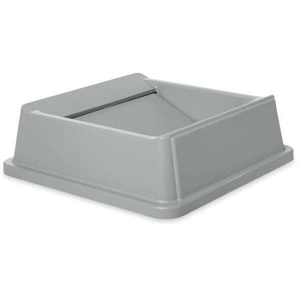 Rubbermaid Commercial Untouchable(R) 35 gal, 50 gal Trash Can Lid, Swing Gray, Resin, 1 Openings 20 1/4 in W/Dia FG266400GRAY - main