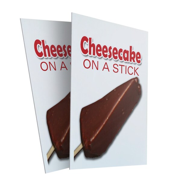 Signmission Cheesecake On A Stick, Plastic Signs Only 24 Inch x 36 Inch, Corrugated Plastic, 2PK CSB-2436-2PACK-Cheesecake On A Stick - main
