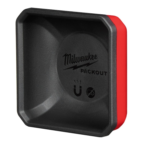 Milwaukee Tool PACKOUT Magnetic Bin, 4.29 in L x 4.29 in W x 2.13 in H, Plastic, Red 48-22-8070 - main