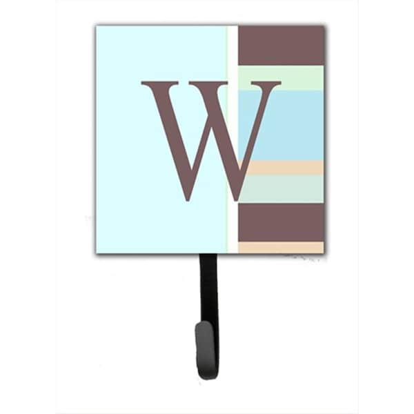 Carolines Treasures Letter W Initial Monogram - Blue Stripes Leash Holder Or Key Hook CJ1003-WSH4 - main