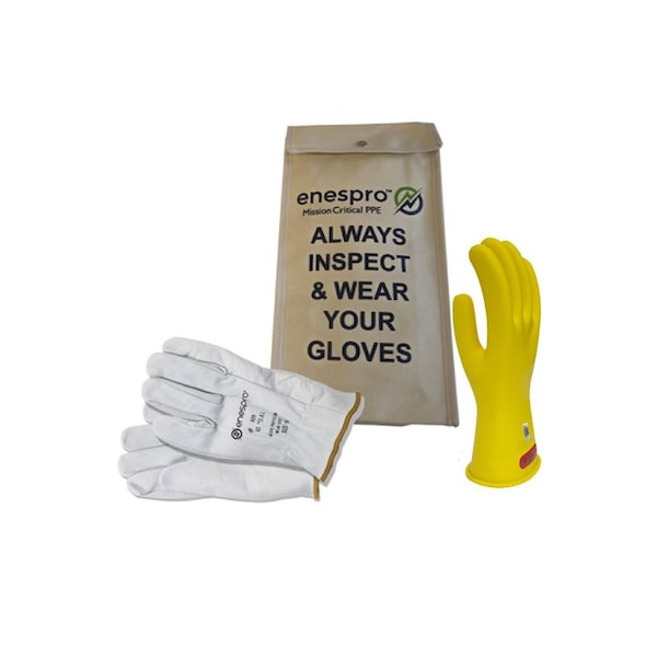 Enespro Voltage Glove Kit, Size 12, rubber/Leather, Red, ASTM Class: Class 0, 1000 VAC KITGC0R12 - main