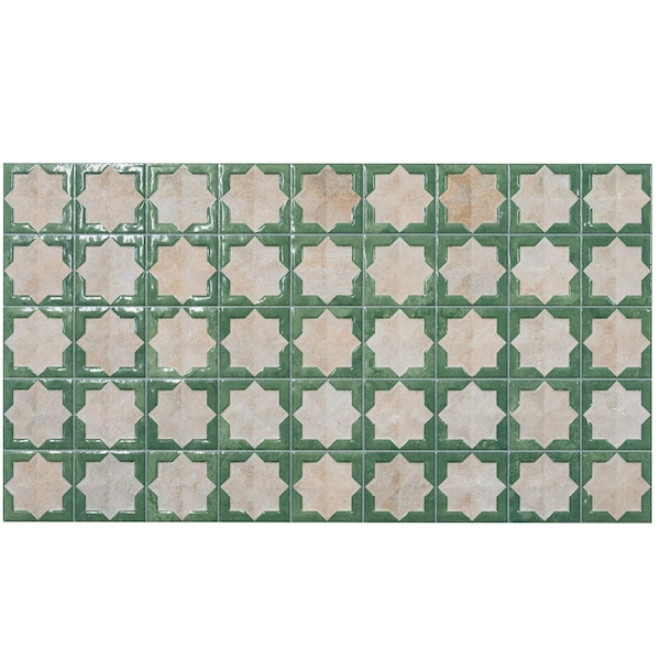 Apollo Tile Citadel 12.2 in. x 22 in. Matte and Glossy Green Porcelain Large Format Wall Tile, 7PK ALZ88EMR1222A - main