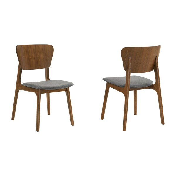 Armen Living Kalia Wood Dining Chair in Walnut Finish with Charcoal Fabric - Set of 2 LCKACHWACH - main