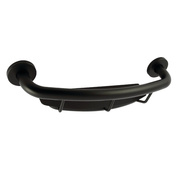 Kingston Brass 18" x 1-1/4" O.D. Stainless Steel Grab Bar with Shelf, Matte Black GBS1854CS0 - main