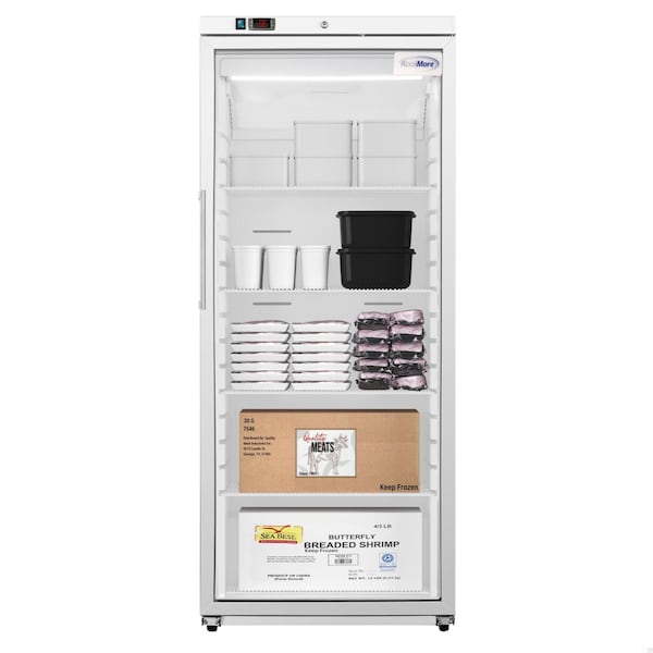 Koolmore 30 in. 21 cu. ft. Commercial Auto Defrost Glass Door Reach-In Freezer in White KM-RIF-1GD21C-A KM-RIF-1GD21C-A - main