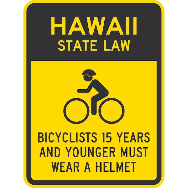 Lyle Bicyclists 15 Years And Younger Must Wear A Helmet (with Cyc, 18x24, Engineer Grade, Yellow G-10186-EG_18x24 - main