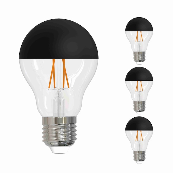 Bulbrite LED Filament, 5 Watt Dimmable A19 Light Bulb, Half Black Finish, E26 Base, 2700K, 400 Lumens, 4PK 862061 - main