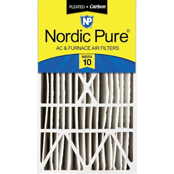 Nordic Pure 16x28x6 Plus Carbon Pleated Air Filter, High Capacity, MERV 10 16x28x6ASGM10+C-1 - main