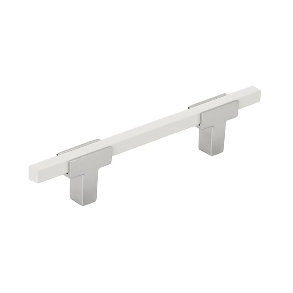 Amerock Urbanite 3-3/4 in 96 mm Center-to-Center Polished Chrome/White Cabinet Pull BP7789626WHT - main