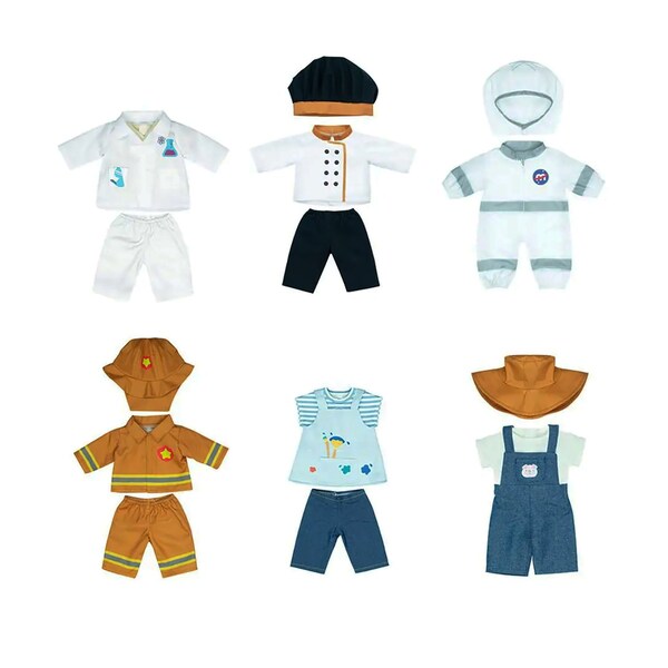 Miniland Doll Clothing Set, 15'', Set of 6 Professions 31539 - main