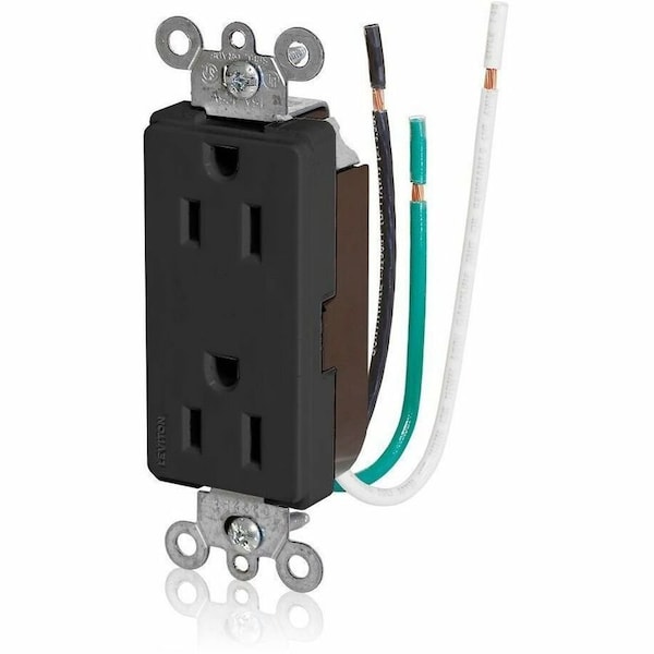 Leviton Commercial Grade Decora Receptacle, 15 Amp, 125 Volt 16252-LE - main