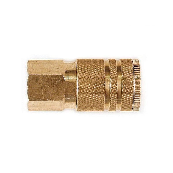 Tinkertools 0.25 x 0.25 in. Female NPT Industrial 6-Ball Brass Coupler TI1600382 - main