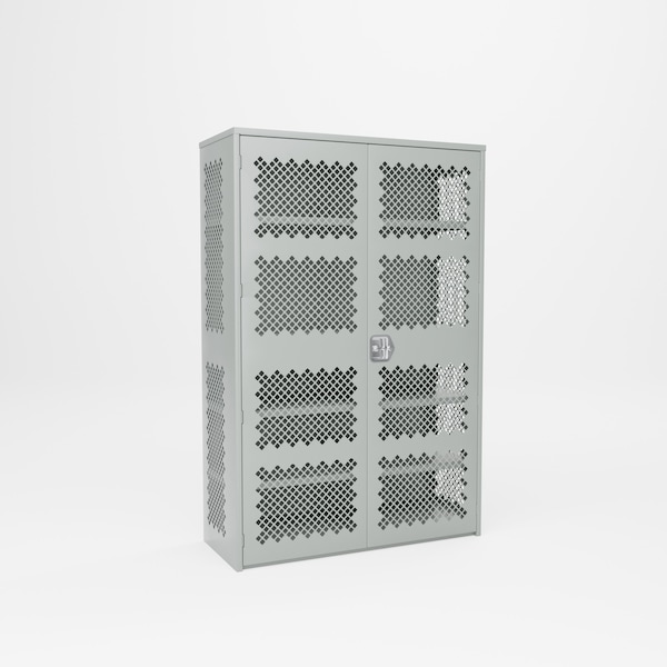Pucel Heavy Duty Storage Cabinet, Perforated Doors and Sides, 48 in W x 19 in D x 72 in H, Gray HDSC-4872-19-4-PERF - main