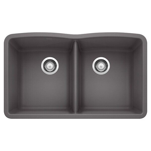 Blanco Diamond Equal Double Bowl, Cinder 441470 - main
