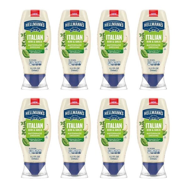 Hellmanns Italian Herb and Garlic Mayonnaise Dressing, 11.5 Fluid Ounce, 8PK 69996529 - main