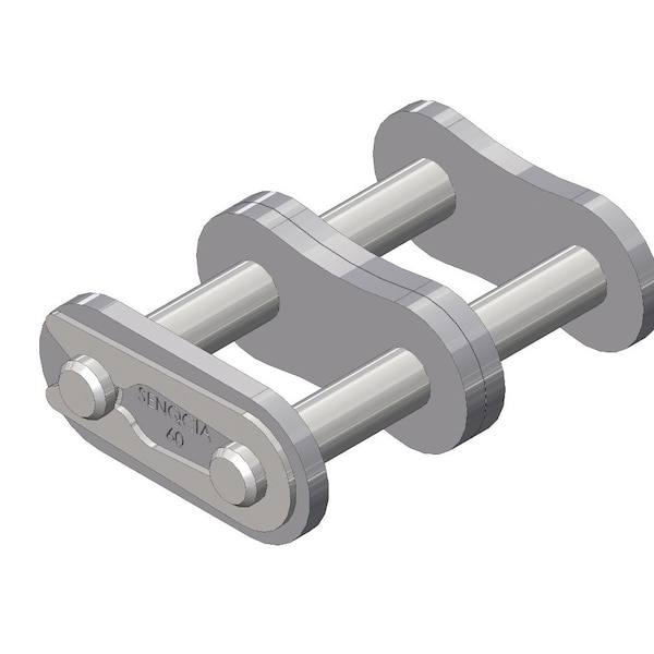 Senqcia 60-2CL Double Strand Spg Clip Connecting Link, 60-2 chain, .75P, 1.96 OAW, .234 Pin S-60-2CL - main