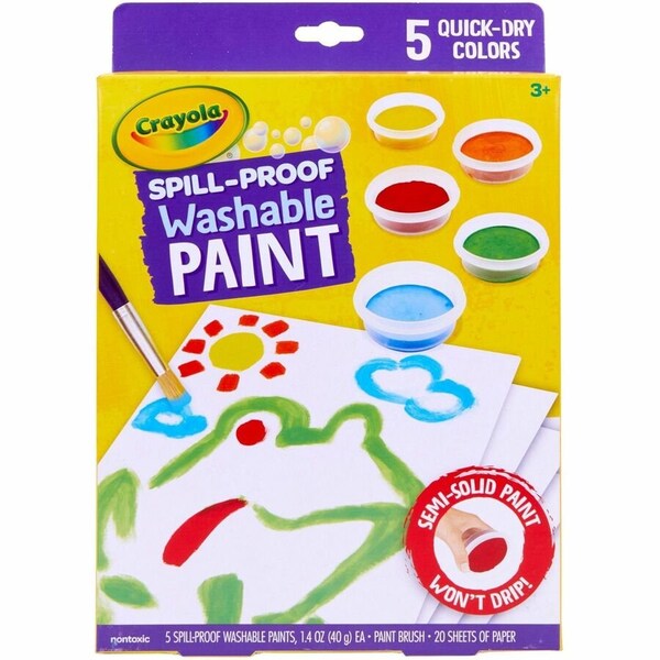Crayola Spill Proof Washable Paint Set, 5PK 541092 - main