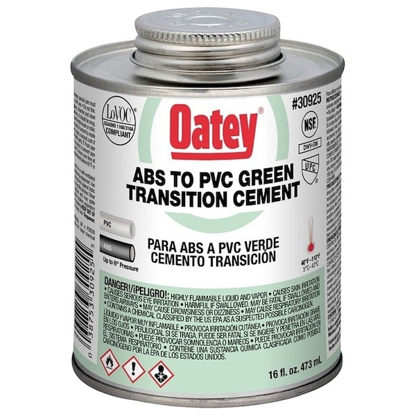 Oatey Solvent Cement, 16 oz Can, Liquid, Green 30925 - main