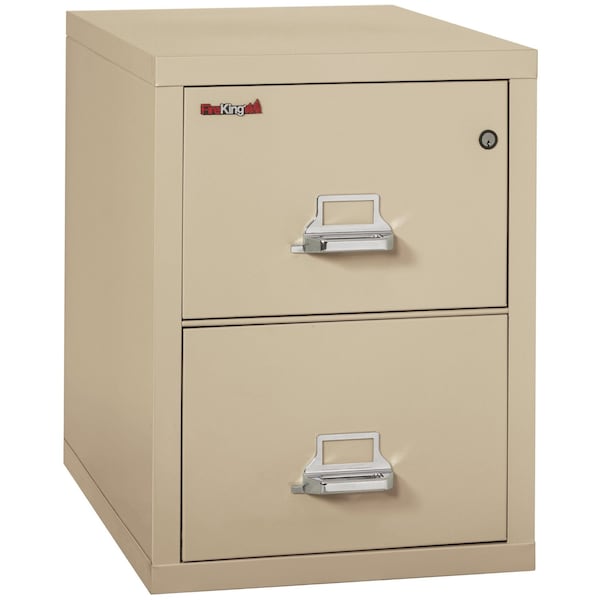 Fireking 15-1/4" W 2 Drawer Fire-Resistant Vertical File Cabinet, Parchment, Legal 2-2131-CPA - main