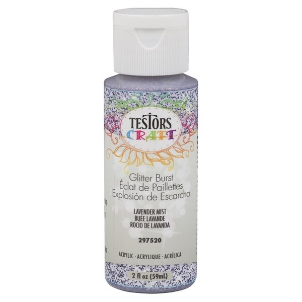 Testors Craft Paint, Glitter, Lavender Mist, 2 oz, Bottle 297520 - main