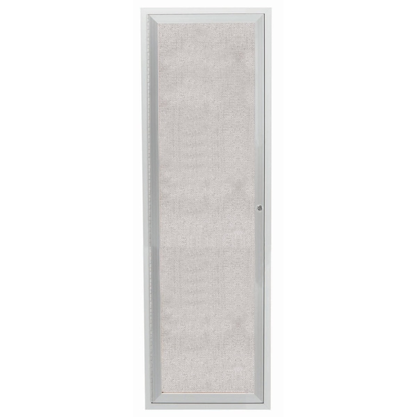 Aarco Outdoor Enclosed Bulletin Board w/ Al Frame, Standard Vinyl, Frame is Powder Coated Ivory, 36''Hx12''W ODCC3612RIV - main