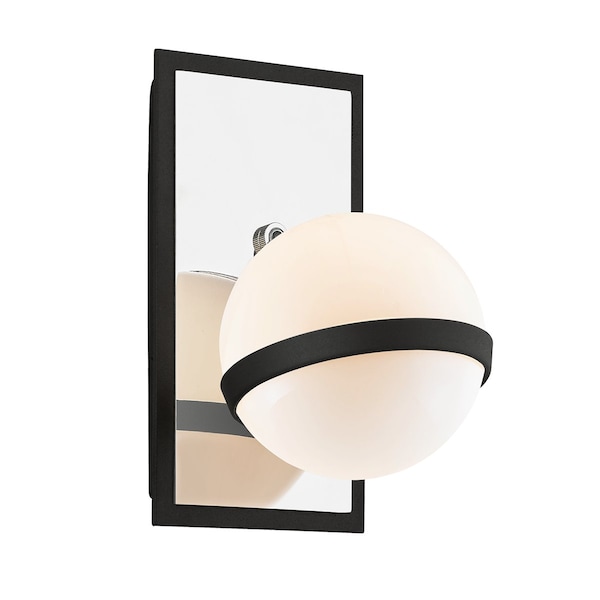 Troy Lighting Ace 1 Light Wall Sconce 5.25 In. Carbide Blk With Polished Nickel Accents B7161 - main