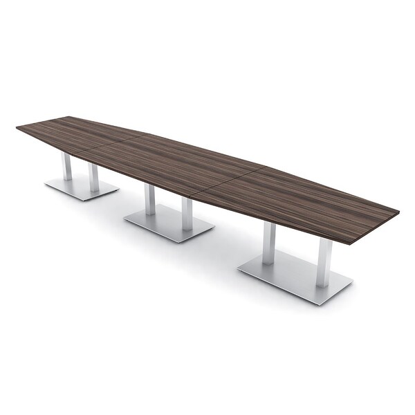 Skutchi Designs Hexagon Conference Table With Power Unit, 48 in W, 216 in L, Brown HAR-HEX.IR-48X216-DOU-H3041-NA - main