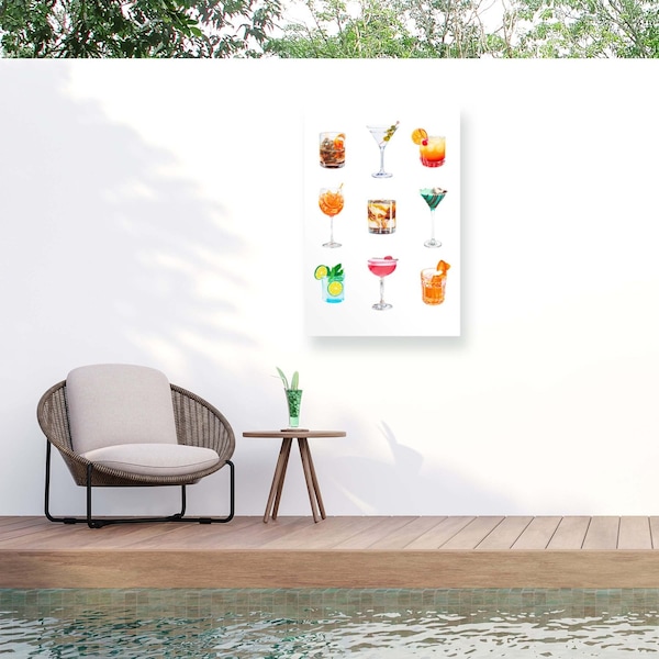 Trademark Fine Art Outdoor Canvas Art Julia Cocktail Series Wall Art for Patios, or Gardens 1X25807-OC2232WR - main