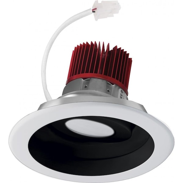 Elco Lighting 6in LED Light Engine, Adjustable Reflector Trim, 850lm, 2700K, Black with White Trim E617C0827B2 - main