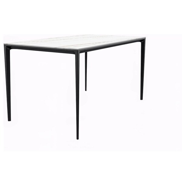 Leisuremod Rectangular 70.87 in W, 28.7 in L, Stone/Aluminum, White/Gold ATBL-71WG-S - main