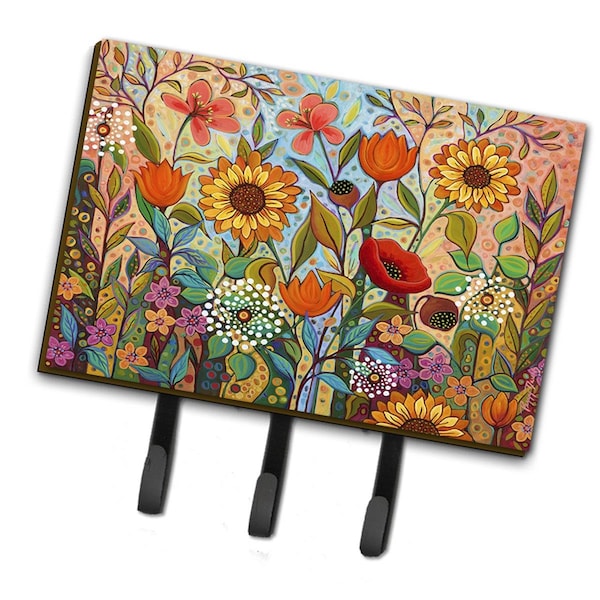 Carolines Treasures 6 x 2 x 9 in. Joy in the Morning Flowers Leash or Key Holder PPD3017TH68 - main