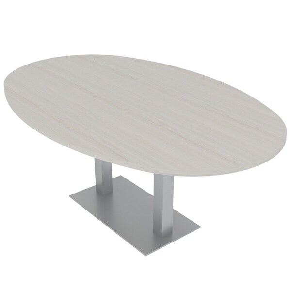 Skutchi Designs Boval Conference Table With Power Unit, 48 in W, 72 in L, Ivory HAR-BOVL-48X72-DOU-K458-NA - main