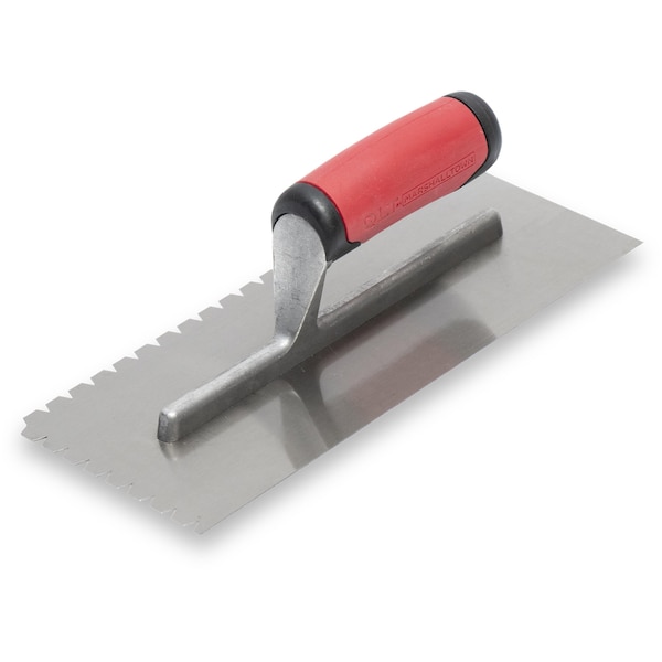 Marshalltown Notched Trowel, Flooring Trowel, Tiling Trowel, Flat-V Notched Trowel, 3/16 x 1/4 x 5/16 inch Notch NT682 - main