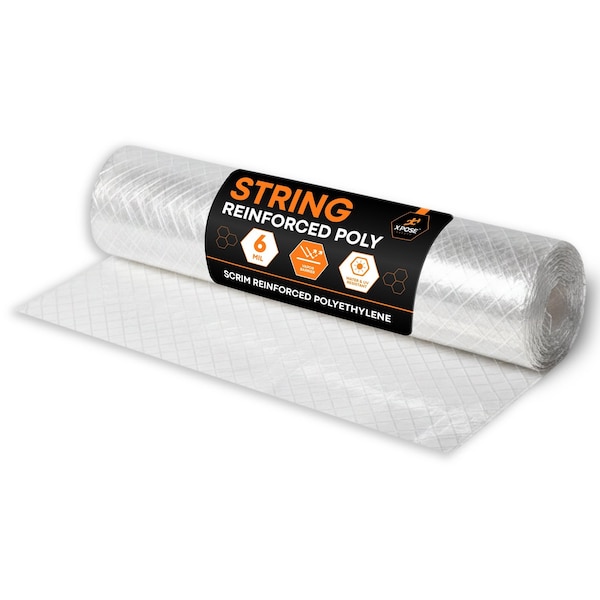 Xpose Safety 20x100 String Reinforced Poly, 6 Mil, NON Fire Retardant, Clear SRP-6NFR-20100-X - main
