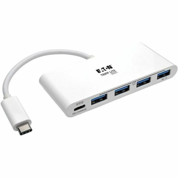Tripp Lite Eaton Tripp Lite Series 4-Port USB-C Hub, USB 3.x (5Gbps), 4x USB-A Ports, 60W PD Charging, White U460-004-4A-C - main