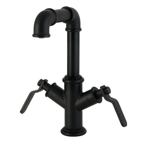 Kingston Brass Two-Handle Single-Hole Bathroom Faucet with Push Pop-Up Drain, Matte Black LS6300KL - main