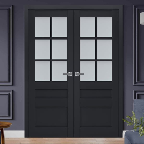 Sartodoors Interior Solid French Double Doors Solid Core Modern Interior VEREGIO7339DD-ANT-36 - main